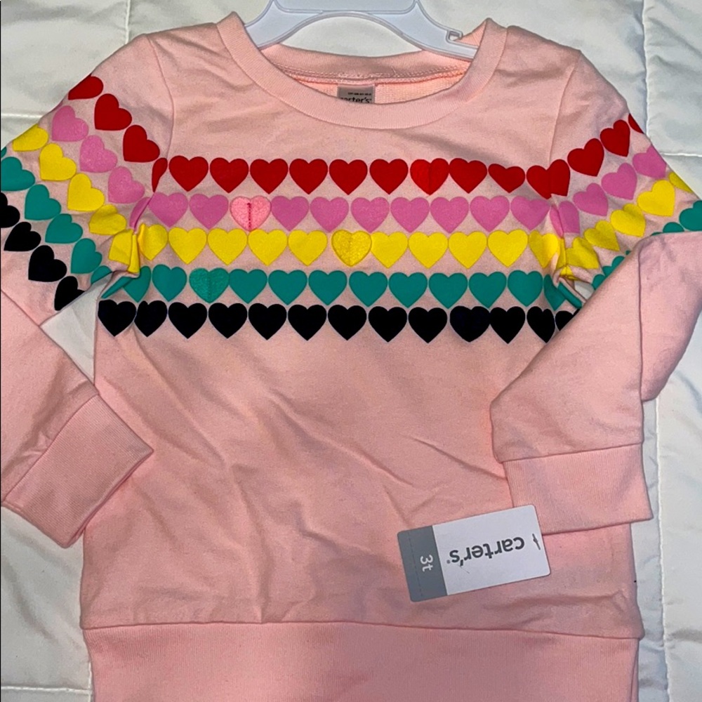 Carters pink hearts sweatshirt 3T